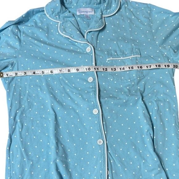 Pajama Gram Classic Tiffany Blue 100% Cotton Jersey Polka Dot Pajamas. Size XS - Picture 2 of 6